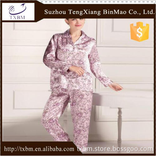 100% silk pajama with small flowers for women